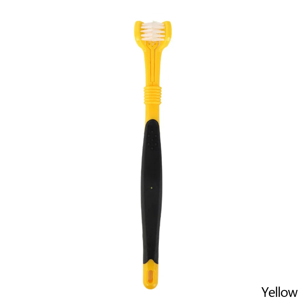 Three-Head Multi-angle Cleaning Dog Cat Brush Bad Breath Teeth Care Tool