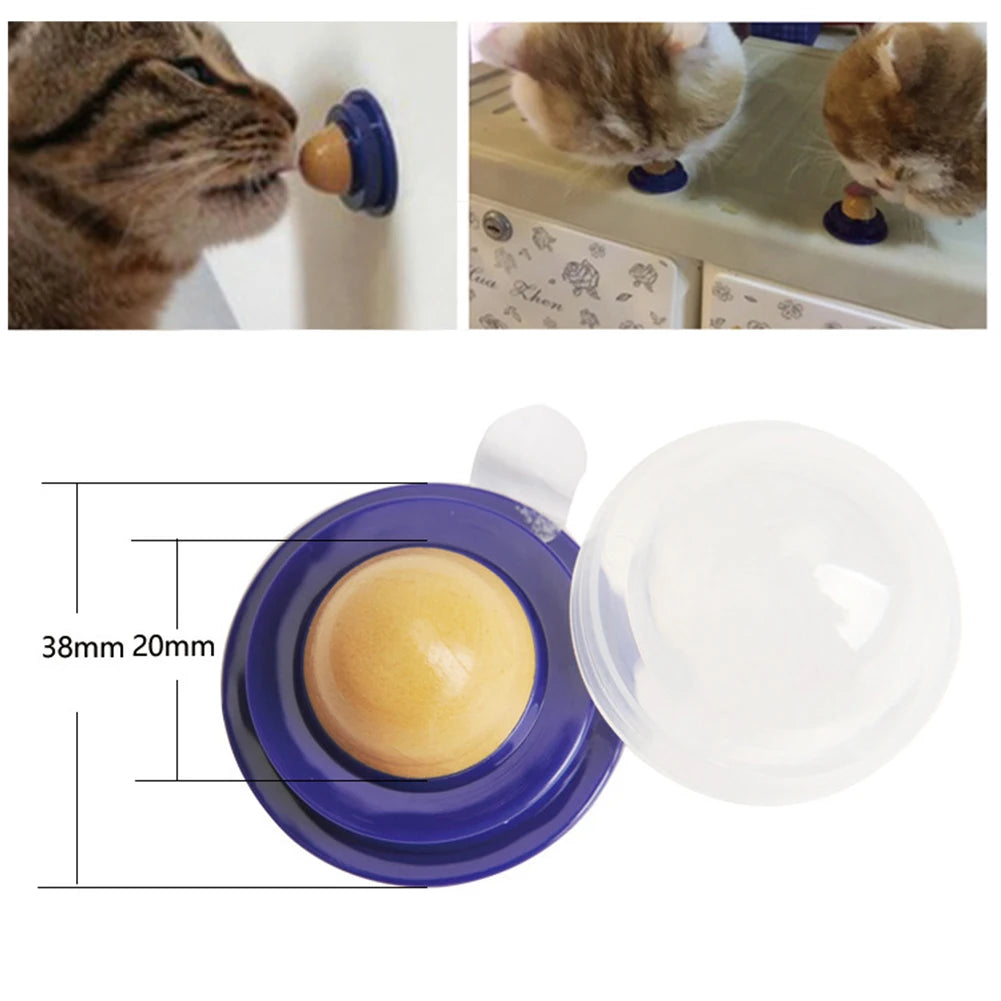 Energy Ball Licking Solid Nutrition Cat Treats Long Strong Transparent Cover Portable