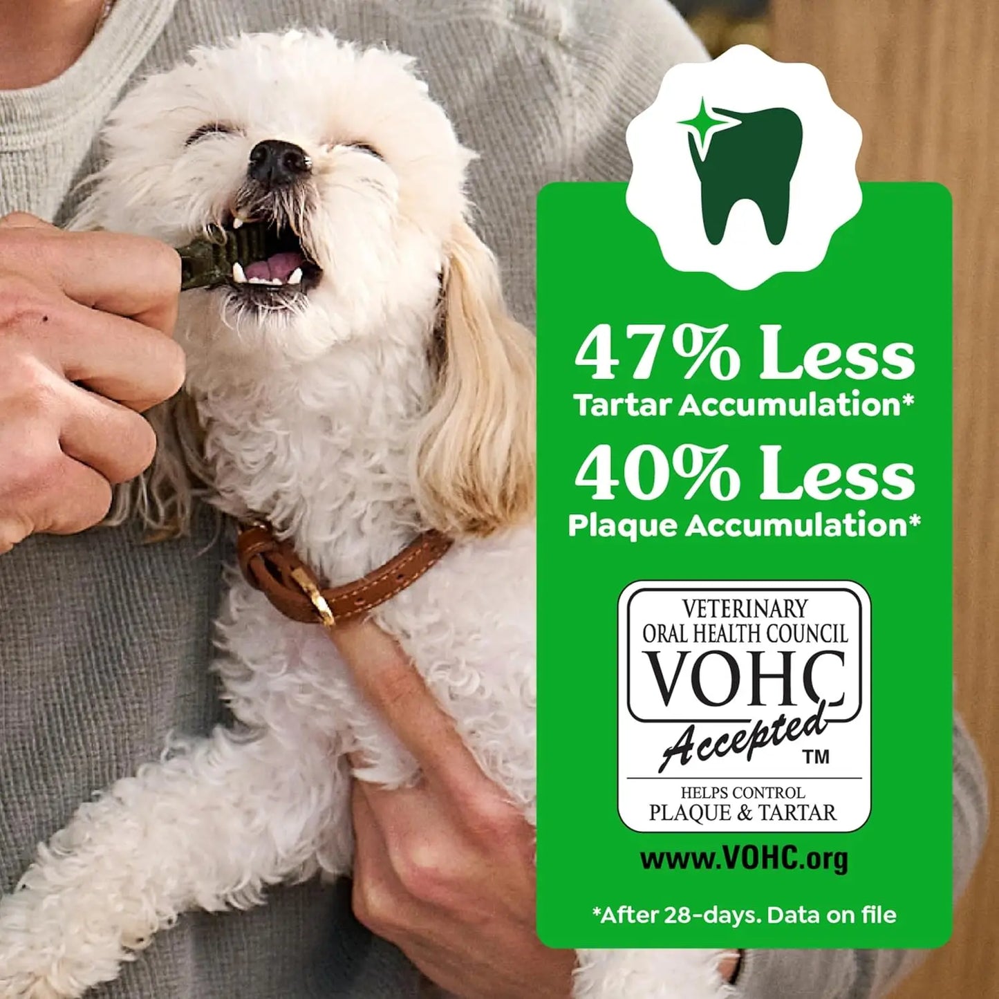 Veterinarian-Recommended Natural Dental Dog Treats Teenie Size, Original Flavor