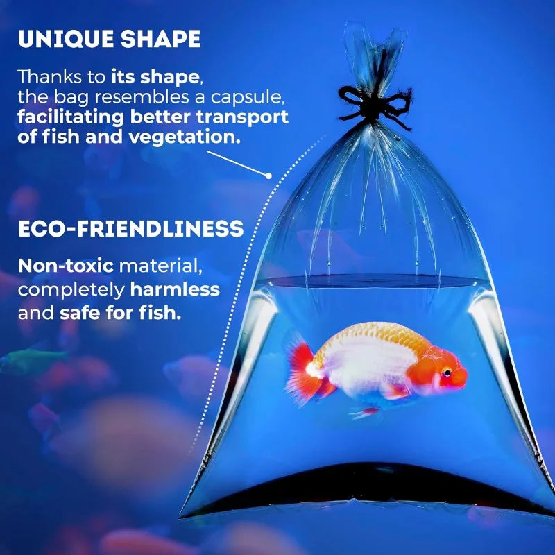 APQ Clear Plastic Fish Bags Polyethylene