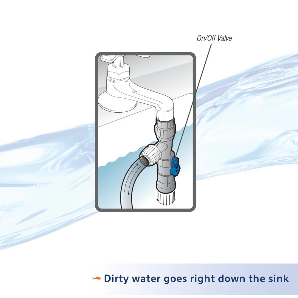 Aquarium Water Changer 50ft Hose Siphon System Easy Water Change Tool Drain Clean Fill Compatible Faucet Accessories