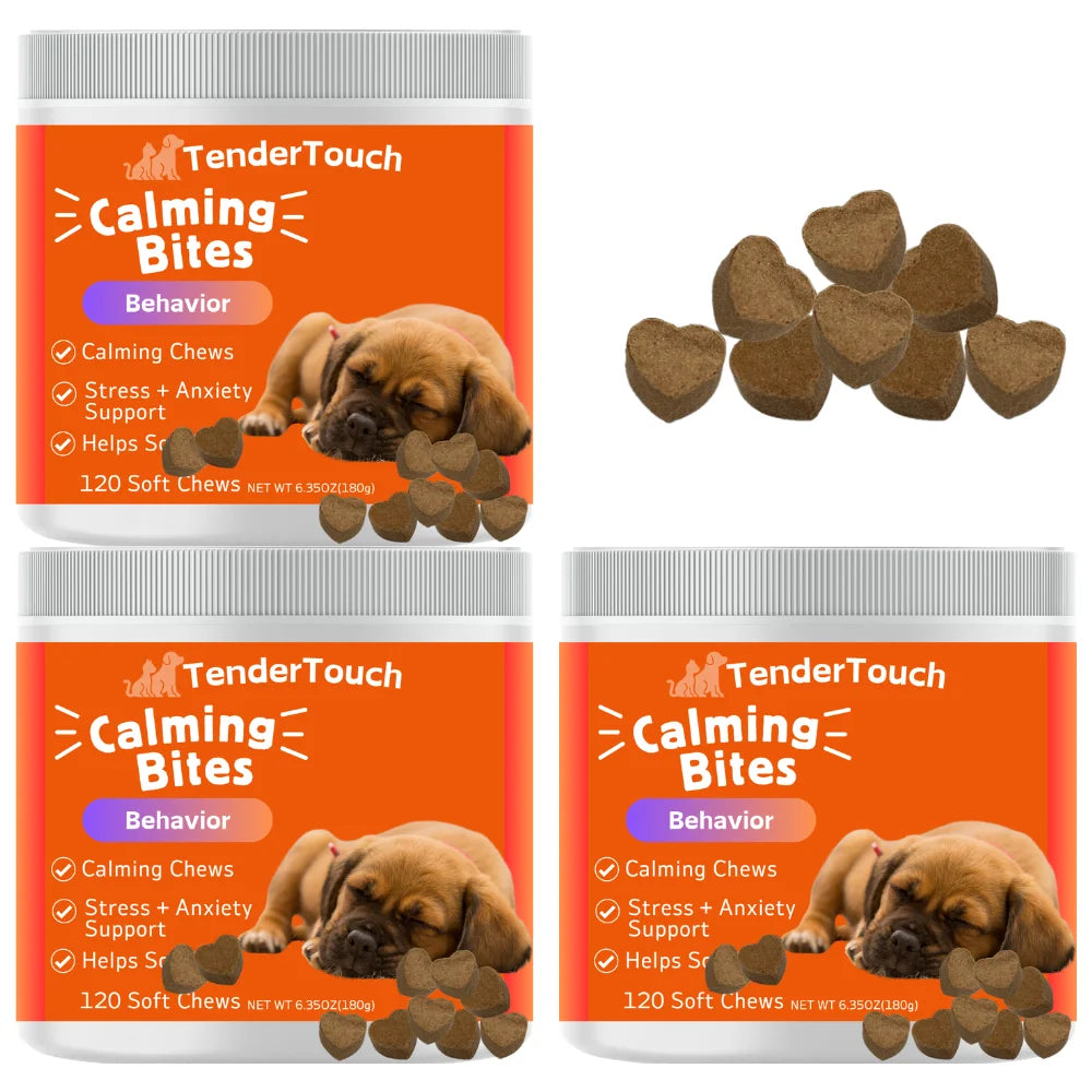 360 Chews - 3 Pack Tender Touch Calming Natural Dog Anxiety  for Everyday Stress