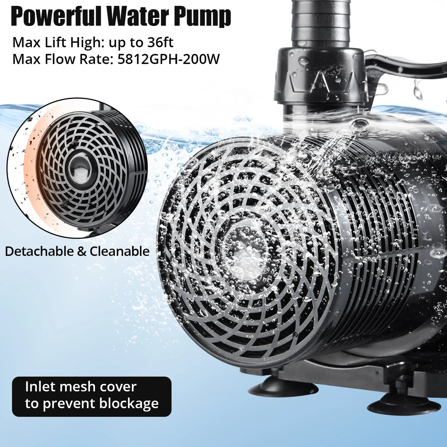 Submersible Water Pump  Hydroponic, Aquarium