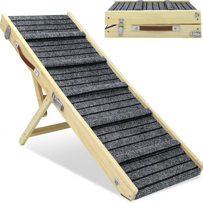 Dog Ramp - Folding, Wooden Non-Slip for injured, elderly