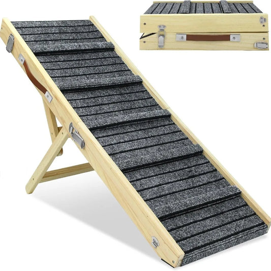 Dog Ramp - Folding, Wooden Non-Slip for injured, elderly