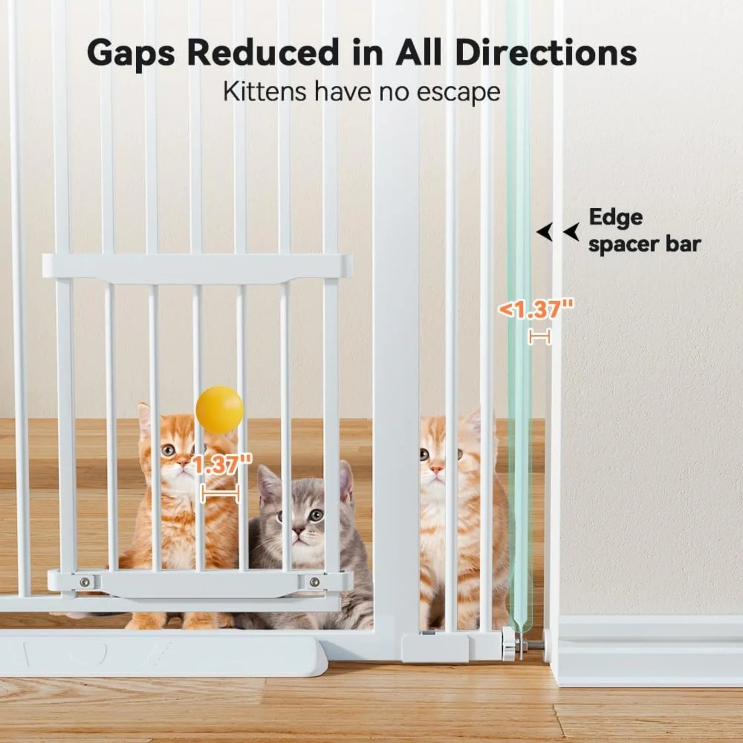 Extra Tall Pet Gate for Cats, Extra Wide Adjustable