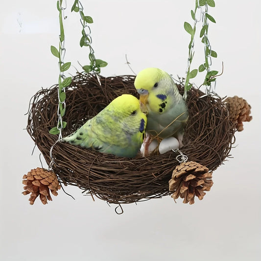 Natural rattan bird cradle