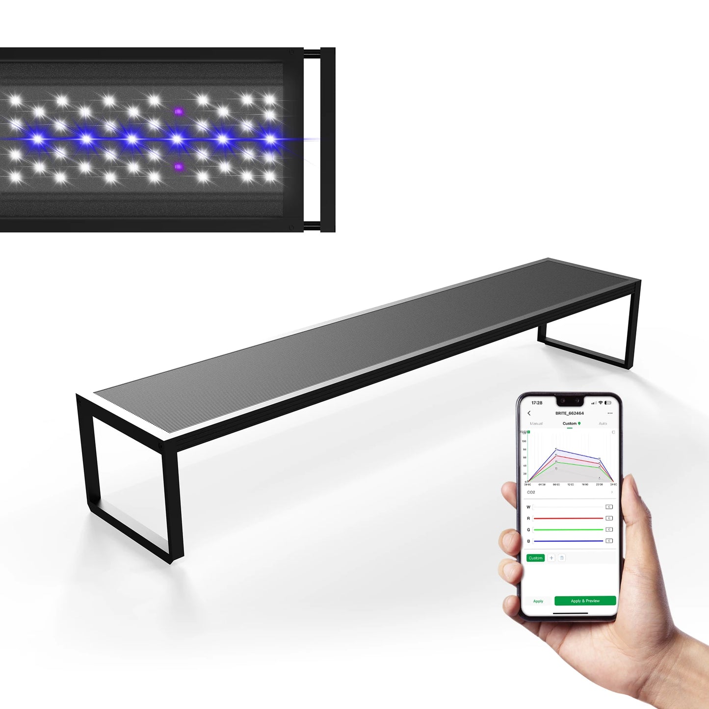 Auto Aquarium LED Light Custom Sunrise/Sunset Colors in Manual