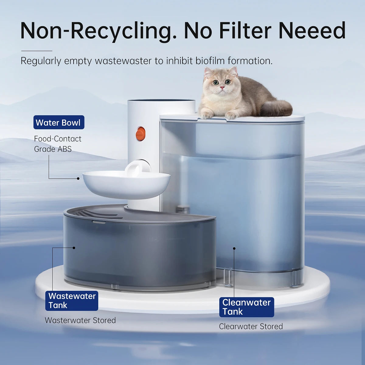 Smart Pet Water Dispenser Wireless Cat Water Fountain Dumping Dog Rechargeable Water Feeder