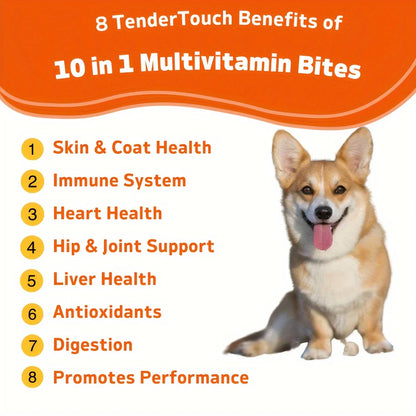 360 Chews - 3 Pack Tender Touch Multivitamin Supplement, Digestive Enzymes, Grain Free Dog