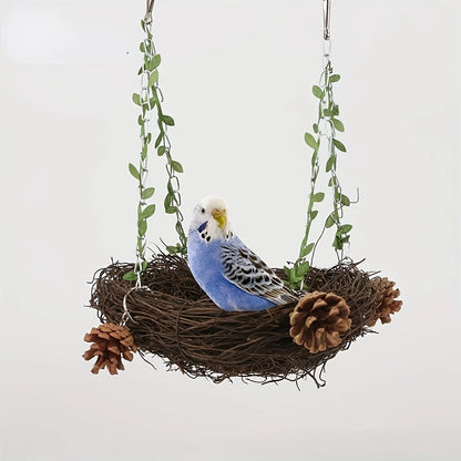 Natural rattan bird cradle
