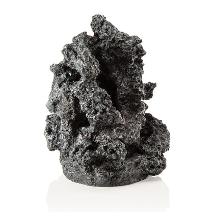 Black Mineral Stone Sculpture Aquarium Decor Durable Resin Underwater Decoration