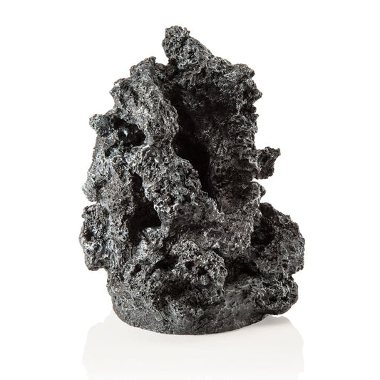 Black Mineral Stone Sculpture Aquarium Decor Durable Resin Underwater Decoration